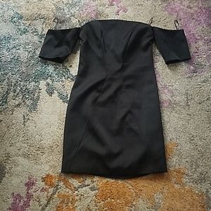 Keepsake Black off the shoulder mini dress